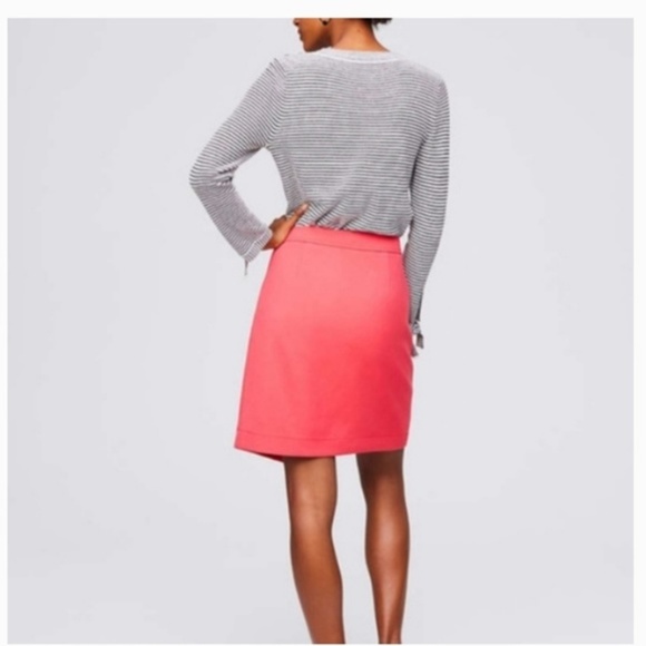 *LOFT Faux Wrap Coral Skirt Size 10T [Tall] - Picture 8 of 8